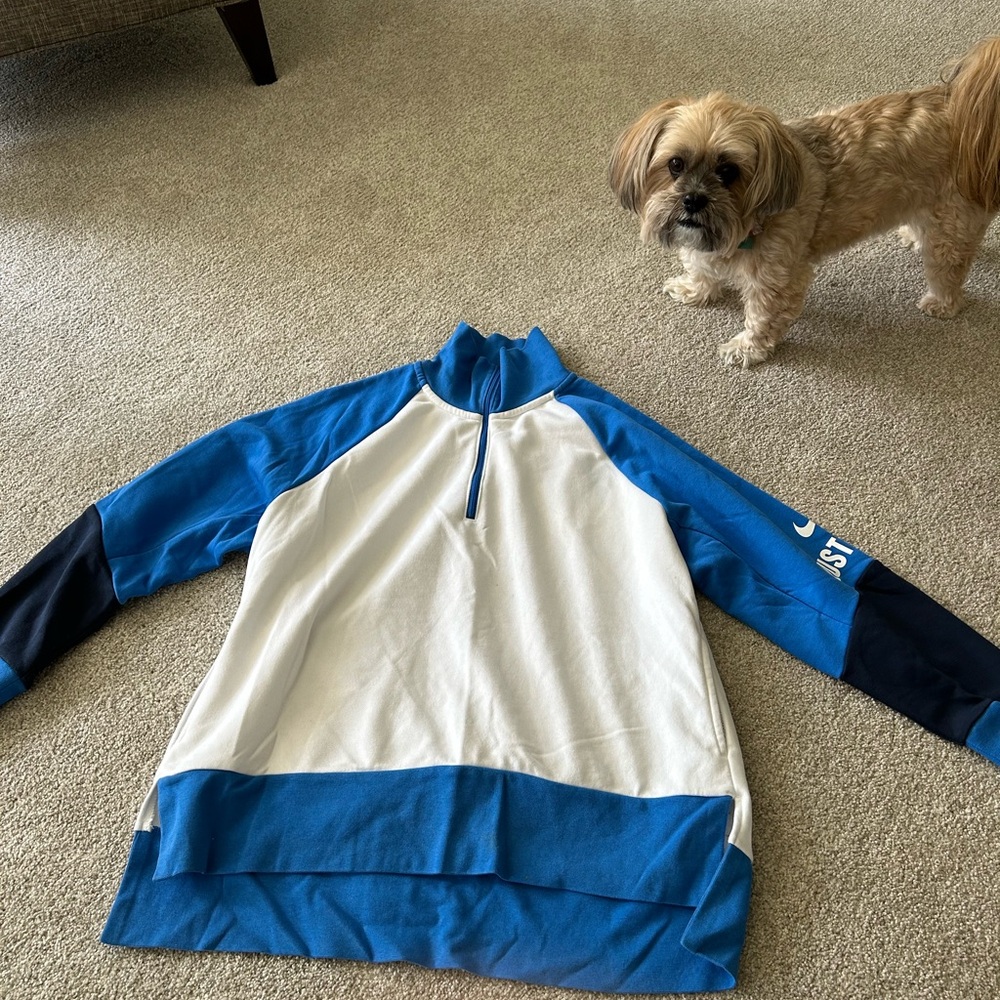 Blue and White Nike Women’s Quarter Zip